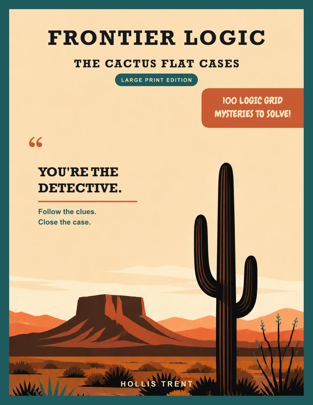 The large print edition paperback cover, eight and a half by eleven inches, marked Large Print Edition.